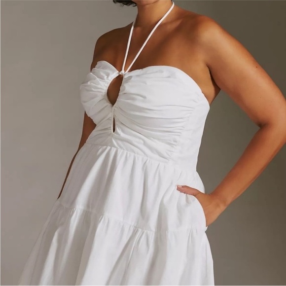 Anthropologie White Strapless Dress - Picture 2 of 11
